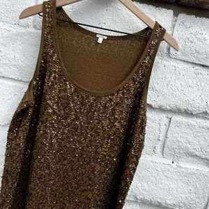 ♥️J CREW - 🫒 OLIVE SEQUINED TANK♥️